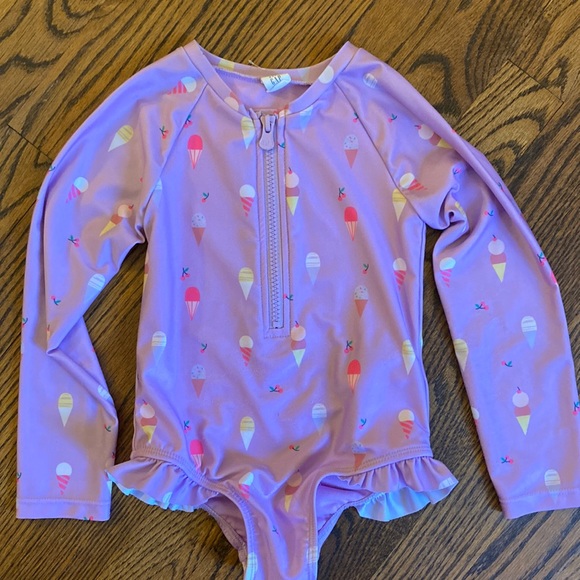 GAP Other - Baby Gap 4 year one piece bathing suit/rash guard. Purple ice cream cone print.